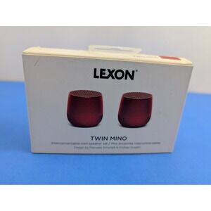 Lexon Twin Mino Portable Bluetooth Speaker with Microphone Red 2 Pack LA114